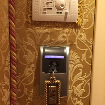 Hotel Olimpia - Check out that massive, heavy room/power key. Just above that is the heat control, because no AC in November! - Hotels Near Me - Venezia, 34