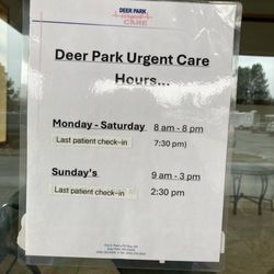 Deer Park Urgent Care - Updated hours as of 2026