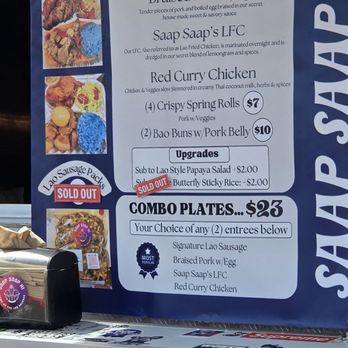 Saap Saap HI - Menu July 2025 - Food Trucks Near Me - Honolulu, Hawaii