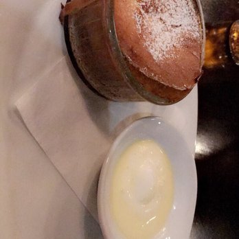 Maison Pucha Bistro - Deflated soufflé with melted ice cream - French Near Me - Houston, Texas Maison Pucha Bistro - Deflated soufflé with melted ice cream - French Near Me - Houston, Texas
