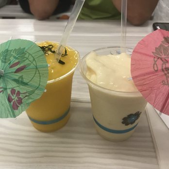 Frita Batidos - Mango-Basil on the left, Passion Fruit on the right. Both good. You can definitely taste the basil in a good way in mango-basil. - Cuban Near Me - Ann Arbor, Michigan