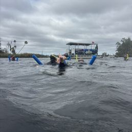 The boat and snorkelers