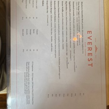 Everest Cafe - Menu - Featherston, WGN