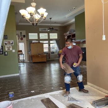 Wholesale Flooring Depot - Jaime the Installer checking out his workmanship. - Flooring Near Me - Bakersfield, California