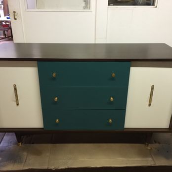 Aladdin Finishers - Custom refinishing and painting job done to a danish modern cabinet - Furniture Repair Near Me - Portland, Oregon Aladdin Finishers - Custom refinishing and painting job done to a danish modern cabinet - Furniture Repair Near Me - Portland, Oregon