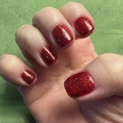 The Nail Spot - Red glitter polish at The Nail Spot