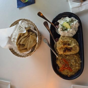 Lantern Point Taverna - 3 dips with pita - Greek Near Me - Fairfield, Connecticut