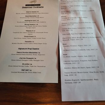 The Frog & The Peach - Drink menu - New American Near Me - New Brunswick, New Jersey