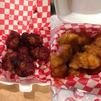 Wingz And A Prayer - From left to right. We have boneless berry bbq and boneless sweet chilli. - Chicken Wings Near Me - Pocono Summit, Pennsylvania