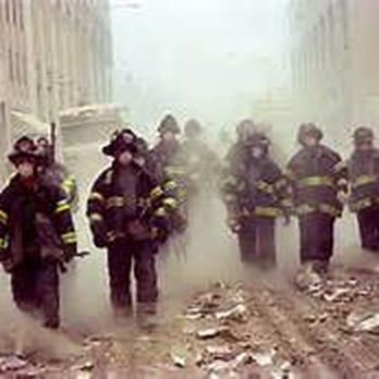 Indiana 9/11 Memorial - Image of firefighters approaching Twin Towers - Landmarks & Historical Buildings Near Me - Indianapolis, Indiana