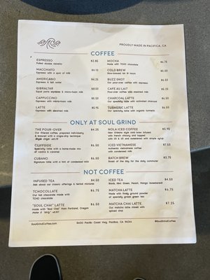 Menu photo 1 Soul Grind Coffee Roasters Pacifica, CA Menu photo 1 Soul Grind Coffee Roasters Pacifica, CA