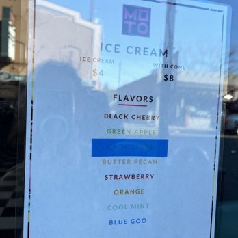 MOTO - Edmonds - Dessert menu- we did not try the ice cream. - Pizza Near Me - Edmonds, Washington