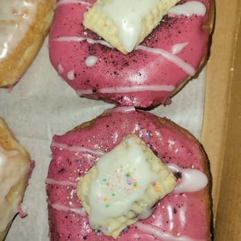 Dottie's Donuts - Blueberry rose water donut with rosewater glaze, blueberry dust and a blueberry jam sprinkle pop tart - Cafes Near Me - Philadelphia, Pennsylvania