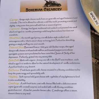 Bohemian Creamery - Loved reading these descriptions - Cheese Shops Near Me - Sebastopol, California
