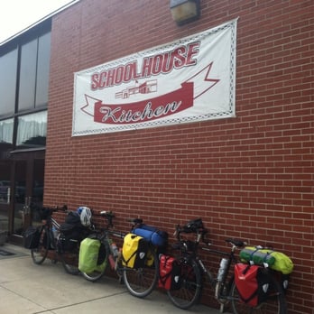 Schoolhouse Kitchen - This is the only sign....but look for the bikes! - American Near Me - Oldtown, Maryland