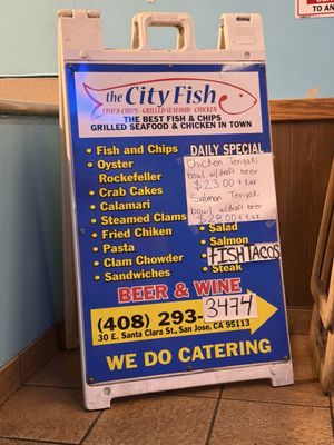 Menu photo 1 The City Fish San Jose, CA Menu photo 1 The City Fish San Jose, CA
