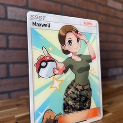 Oak Place Customs - Trading-card-inspired military keepsake with a custom character portrait and personalized details.