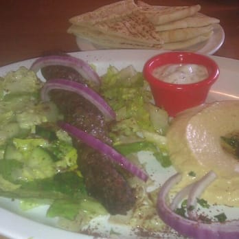 Maan's Mediterranean Grill - Kabob entree with hummus and pita bread - Mediterranean Near Me - Oceanside, California