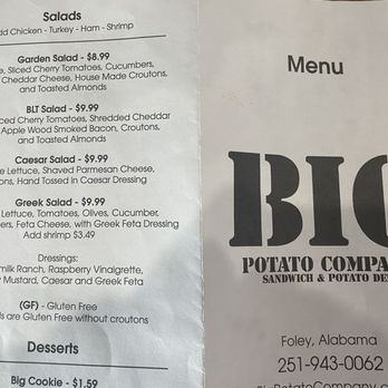 Big Potato Company-Foley - Salad Near Me - Foley, Alabama Big Potato Company-Foley - Salad Near Me - Foley, Alabama
