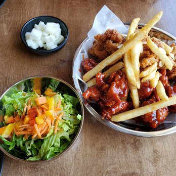 Rib & Chicken - Half & half fried chicken - Regular size - $20.99 - Korean Near Me - Vancouver, British Columbia