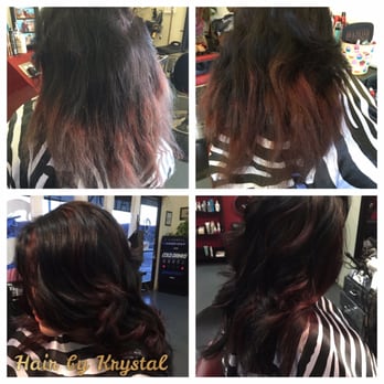 The Catwalk Hair Studio - I'm sure I don't need to specify which is the after pic. Krystal worked a miracle on my fried hair. Happy with the end results. - Hair Salons Near Me - Palmdale, California The Catwalk Hair Studio - I'm sure I don't need to specify which is the after pic. Krystal worked a miracle on my fried hair. Happy with the end results. - Hair Salons Near Me - Palmdale, California