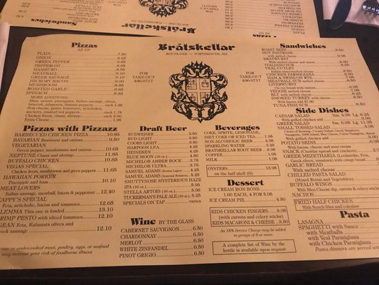 Menu photo 1 Bratskellar Pizza Pub Portsmouth, NH Menu photo 1 Bratskellar Pizza Pub Portsmouth, NH