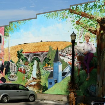 Open Window Mural - The view from Main Street looking east - Public Art Near Me - Danville, Indiana