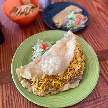 Angelina's Fry Bread - a plate of food on a table - Mexican Near Me - Glendale, Arizona Angelina's Fry Bread - a plate of food on a table - Mexican Near Me - Glendale, Arizona