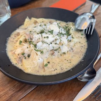 Pearl - Handkerchief: white bolognese served with pappardelle pasta - Italian Near Me - San Francisco, California Pearl - Handkerchief: white bolognese served with pappardelle pasta - Italian Near Me - San Francisco, California