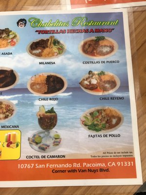 Menu photo 3 Chabelitas Restaurant Pacoima, CA Menu photo 3 Chabelitas Restaurant Pacoima, CA