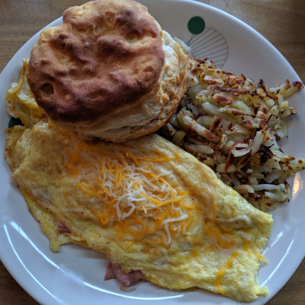 Yellowstone Grill - Ham and cheese with a biscuit, but I ordered the special Country Omelette with a biscuit. - American Near Me - Gardiner, Montana Yellowstone Grill - Ham and cheese with a biscuit, but I ordered the special Country Omelette with a biscuit. - American Near Me - Gardiner, Montana
