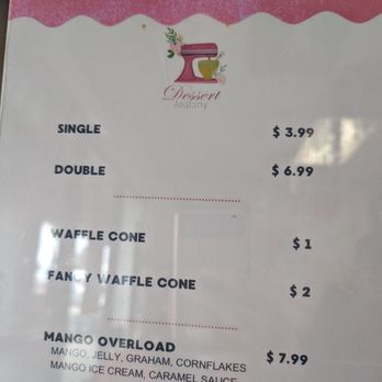 Dessert Anatomy - Ice cream menu 03.31.2024 - Desserts Near Me - LOMA LINDA, California