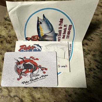 Pete Sushi & Poke - Gift card donated to elks club worth $0, sticker, business card stapled to the sticker - Sushi Bars Near Me - Madeira Beach, Florida Pete Sushi & Poke - Gift card donated to elks club worth $0, sticker, business card stapled to the sticker - Sushi Bars Near Me - Madeira Beach, Florida
