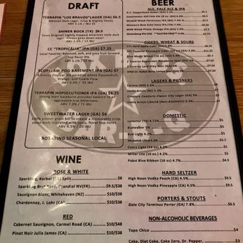 Fox Bros. Bar-B-Q - Drink Menu Dec 2024 - Barbeque Near Me - Atlanta, Georgia