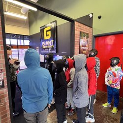 Giant Party Sports Paintball & Airsoft Store - Cole giving the kids the "safety 101" run down before entering the arena