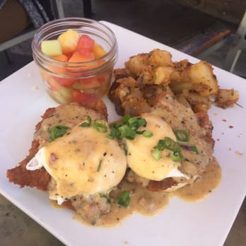 The Attic - Chicken fried steak Benedict. - Breakfast & Brunch Near Me - Long Beach, California