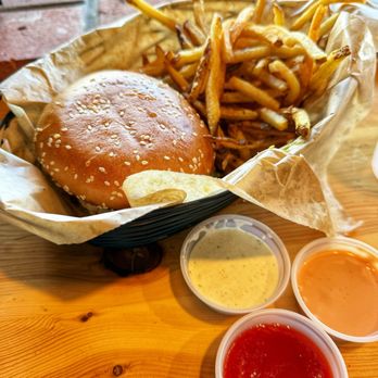 Skirted Heifer - Burger, fries, and complimentary sauces - American Near Me - Colorado Springs, Colorado Skirted Heifer - Burger, fries, and complimentary sauces - American Near Me - Colorado Springs, Colorado