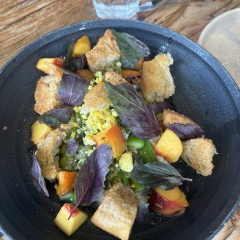 Campfire - Asparagus with peaches and burrata - New American Near Me - Carlsbad, California Campfire - Asparagus with peaches and burrata - New American Near Me - Carlsbad, California