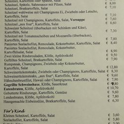 Kretscham - Speisekarte