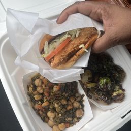Original Chicken Sandwich, Citrus Herb Brussel, Sprouts Kale and Chickpeas Original Chicken Sandwich, Citrus Herb Brussel, Sprouts Kale and Chickpeas