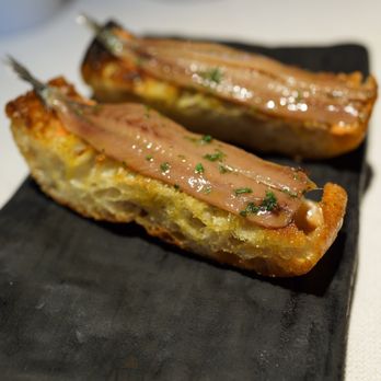 Asador Etxebarri - House cured anchovies on toast - Basque Near Me - Atxondo, BI