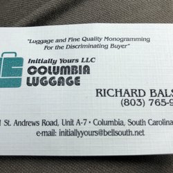 Initially Yours Columbia Luggage