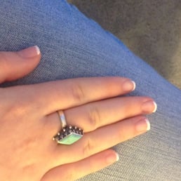 Got a french manicure (right hand) Got a french manicure (right hand)