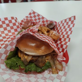 Rg Kitchen - Lamb smash burger with grilled onions - Burgers Near Me - Fairfield, California