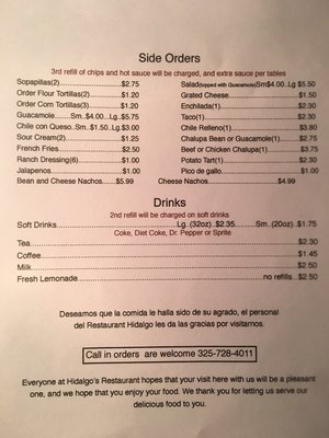 Menu photo 3 Hidalgo Restaurant Colorado City, TX Menu photo 3 Hidalgo Restaurant Colorado City, TX