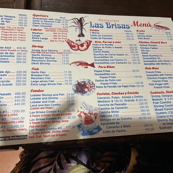 Las Brisas - Menu 12/23/22 - Seafood Near Me - Puerto Nuevo, BCN Las Brisas - Menu 12/23/22 - Seafood Near Me - Puerto Nuevo, BCN