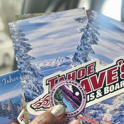 Tahoe Dave's Skis and Boards - Postcards, magnet, and sticker