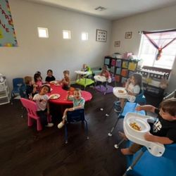 Lunch and view into the awesome infants room