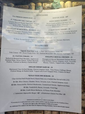 Menu photo 1 5th Avenue Grille Frisco, CO