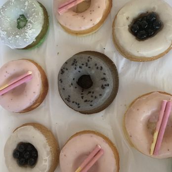 Mochata - Strawberry pocki, coconut pandan, black sesame and boba mochi donuts - Donuts Near Me - Hercules, California Mochata - Strawberry pocki, coconut pandan, black sesame and boba mochi donuts - Donuts Near Me - Hercules, California